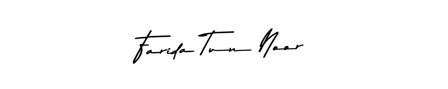 Make a beautiful signature design for name Farida Tun Noor. With this signature (Asem Kandis PERSONAL USE) style, you can create a handwritten signature for free. Farida Tun Noor signature style 9 images and pictures png