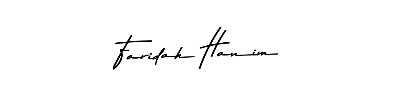 Create a beautiful signature design for name Faridah Hanim. With this signature (Asem Kandis PERSONAL USE) fonts, you can make a handwritten signature for free. Faridah Hanim signature style 9 images and pictures png