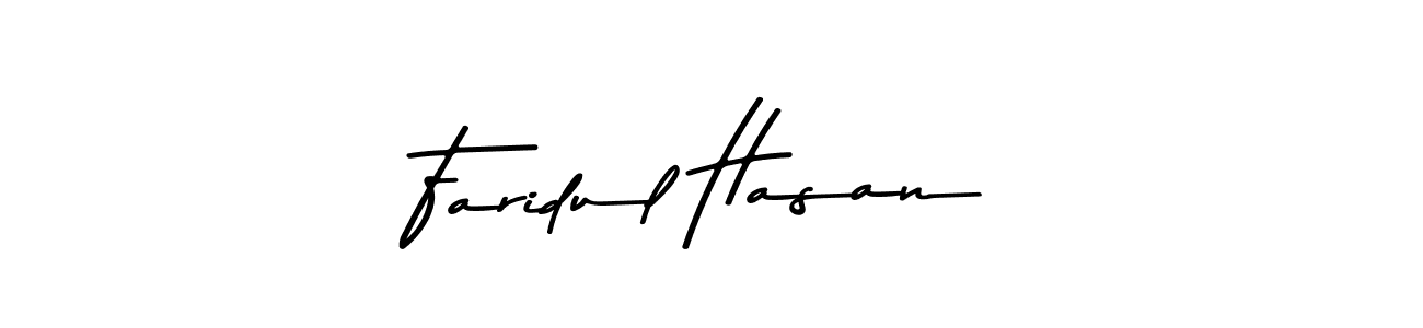 Create a beautiful signature design for name Faridul Hasan. With this signature (Asem Kandis PERSONAL USE) fonts, you can make a handwritten signature for free. Faridul Hasan signature style 9 images and pictures png