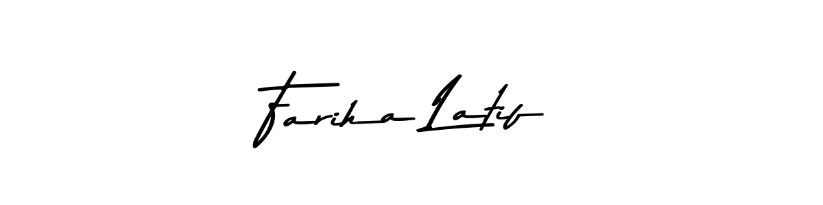 Create a beautiful signature design for name Fariha Latif. With this signature (Asem Kandis PERSONAL USE) fonts, you can make a handwritten signature for free. Fariha Latif signature style 9 images and pictures png