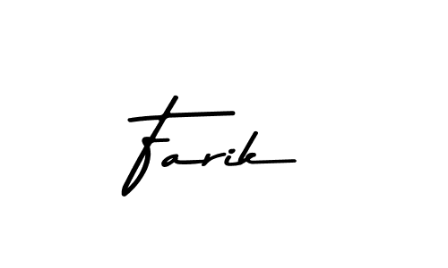 Make a beautiful signature design for name Farik. With this signature (Asem Kandis PERSONAL USE) style, you can create a handwritten signature for free. Farik signature style 9 images and pictures png