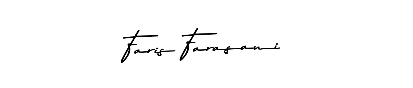 How to make Faris Farasani name signature. Use Asem Kandis PERSONAL USE style for creating short signs online. This is the latest handwritten sign. Faris Farasani signature style 9 images and pictures png