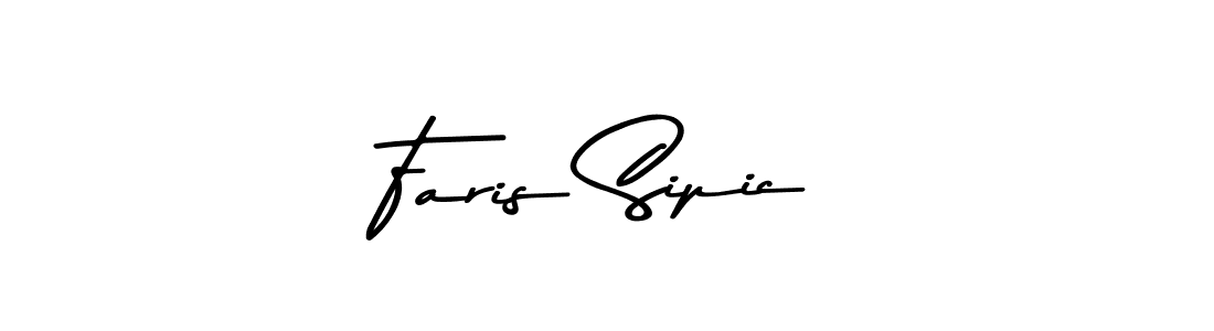 How to make Faris Sipic name signature. Use Asem Kandis PERSONAL USE style for creating short signs online. This is the latest handwritten sign. Faris Sipic signature style 9 images and pictures png