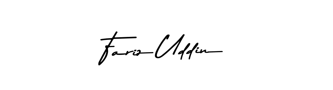 How to make Fariz Uddin name signature. Use Asem Kandis PERSONAL USE style for creating short signs online. This is the latest handwritten sign. Fariz Uddin signature style 9 images and pictures png