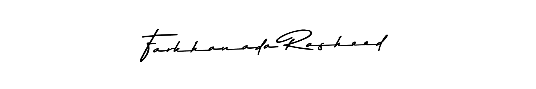How to make Farkhanada Rasheed name signature. Use Asem Kandis PERSONAL USE style for creating short signs online. This is the latest handwritten sign. Farkhanada Rasheed signature style 9 images and pictures png