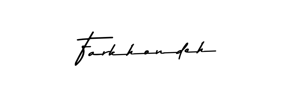 Use a signature maker to create a handwritten signature online. With this signature software, you can design (Asem Kandis PERSONAL USE) your own signature for name Farkhondeh. Farkhondeh signature style 9 images and pictures png