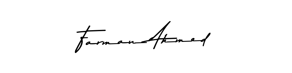 Design your own signature with our free online signature maker. With this signature software, you can create a handwritten (Asem Kandis PERSONAL USE) signature for name Farman Ahmed. Farman Ahmed signature style 9 images and pictures png