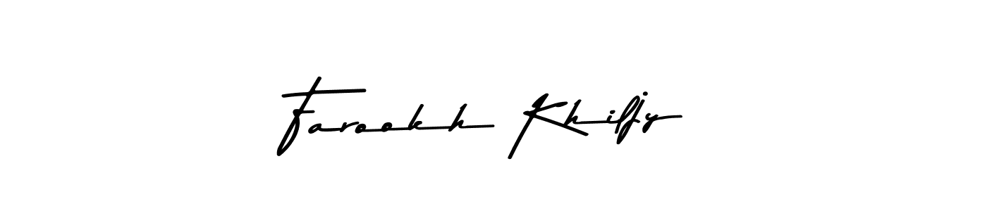 It looks lik you need a new signature style for name Farookh Khiljy. Design unique handwritten (Asem Kandis PERSONAL USE) signature with our free signature maker in just a few clicks. Farookh Khiljy signature style 9 images and pictures png