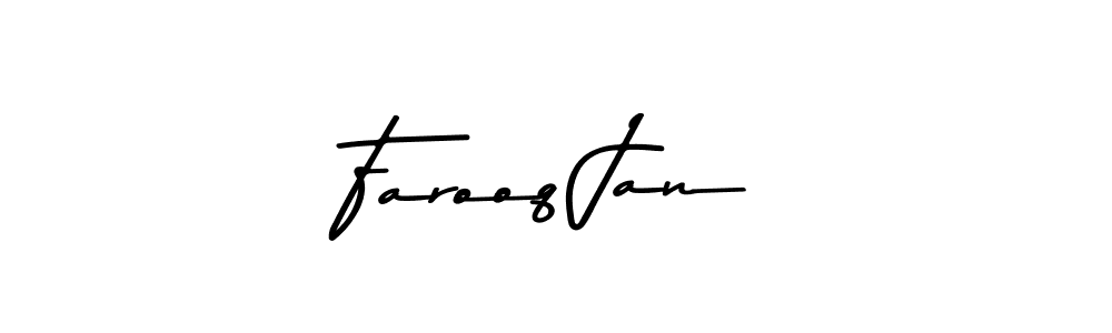 How to make Farooq Jan name signature. Use Asem Kandis PERSONAL USE style for creating short signs online. This is the latest handwritten sign. Farooq Jan signature style 9 images and pictures png