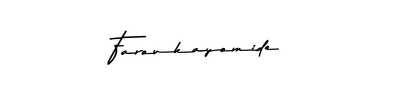 Create a beautiful signature design for name Faroukayomide. With this signature (Asem Kandis PERSONAL USE) fonts, you can make a handwritten signature for free. Faroukayomide signature style 9 images and pictures png