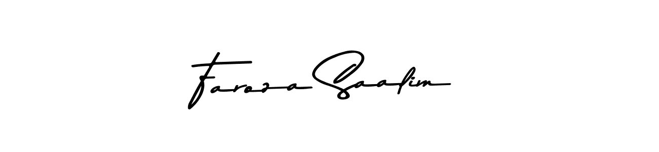 Use a signature maker to create a handwritten signature online. With this signature software, you can design (Asem Kandis PERSONAL USE) your own signature for name Faroza Saalim. Faroza Saalim signature style 9 images and pictures png