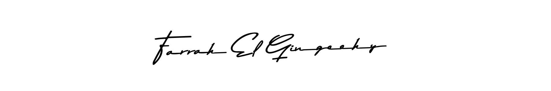 Create a beautiful signature design for name Farrah El Gingeehy. With this signature (Asem Kandis PERSONAL USE) fonts, you can make a handwritten signature for free. Farrah El Gingeehy signature style 9 images and pictures png