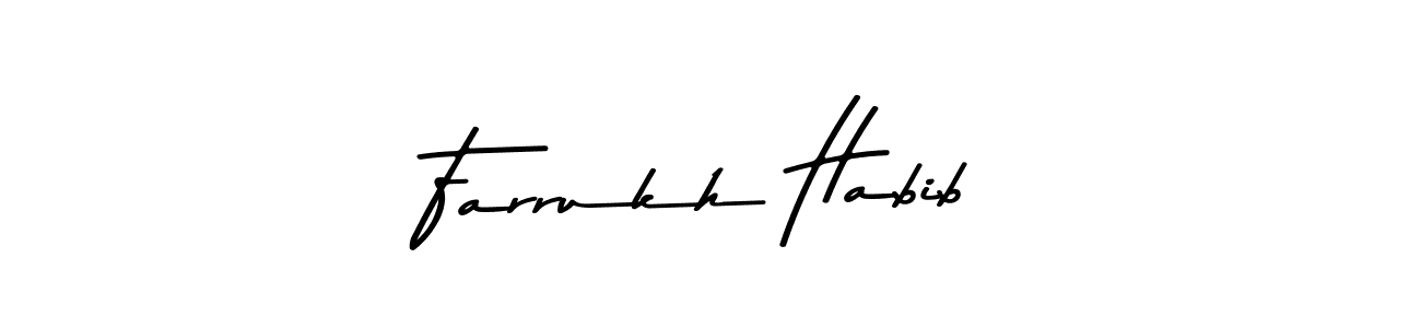 Also You can easily find your signature by using the search form. We will create Farrukh Habib name handwritten signature images for you free of cost using Asem Kandis PERSONAL USE sign style. Farrukh Habib signature style 9 images and pictures png