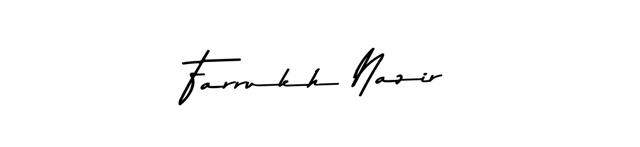 Make a beautiful signature design for name Farrukh Nazir. With this signature (Asem Kandis PERSONAL USE) style, you can create a handwritten signature for free. Farrukh Nazir signature style 9 images and pictures png