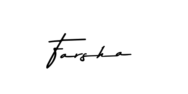 Design your own signature with our free online signature maker. With this signature software, you can create a handwritten (Asem Kandis PERSONAL USE) signature for name Farsha. Farsha signature style 9 images and pictures png