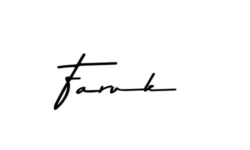 How to make Faruk name signature. Use Asem Kandis PERSONAL USE style for creating short signs online. This is the latest handwritten sign. Faruk signature style 9 images and pictures png