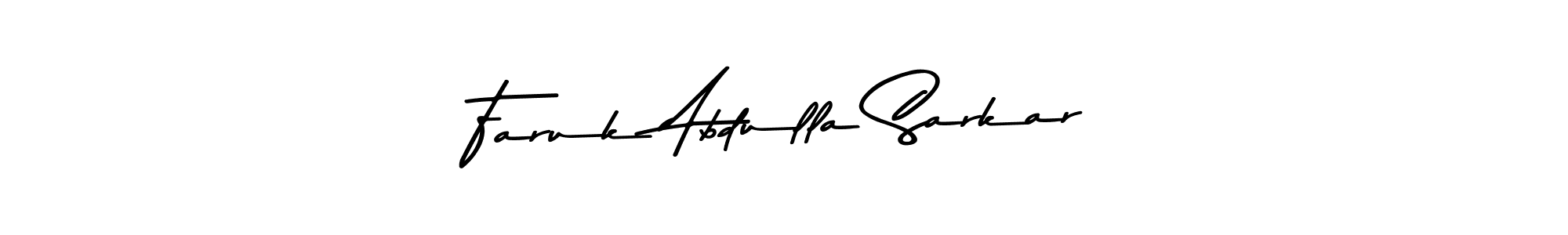 How to make Faruk Abdulla Sarkar name signature. Use Asem Kandis PERSONAL USE style for creating short signs online. This is the latest handwritten sign. Faruk Abdulla Sarkar signature style 9 images and pictures png