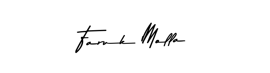 How to make Faruk Molla name signature. Use Asem Kandis PERSONAL USE style for creating short signs online. This is the latest handwritten sign. Faruk Molla signature style 9 images and pictures png