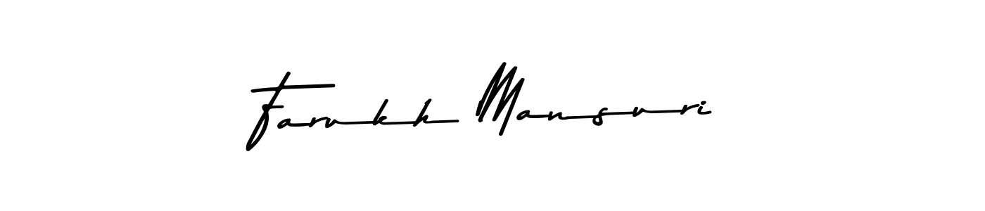 Design your own signature with our free online signature maker. With this signature software, you can create a handwritten (Asem Kandis PERSONAL USE) signature for name Farukh Mansuri. Farukh Mansuri signature style 9 images and pictures png