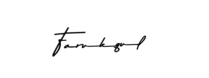 How to make Farukqul name signature. Use Asem Kandis PERSONAL USE style for creating short signs online. This is the latest handwritten sign. Farukqul signature style 9 images and pictures png