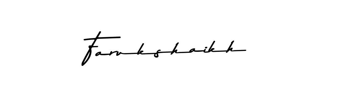 Create a beautiful signature design for name Farukshaikh. With this signature (Asem Kandis PERSONAL USE) fonts, you can make a handwritten signature for free. Farukshaikh signature style 9 images and pictures png