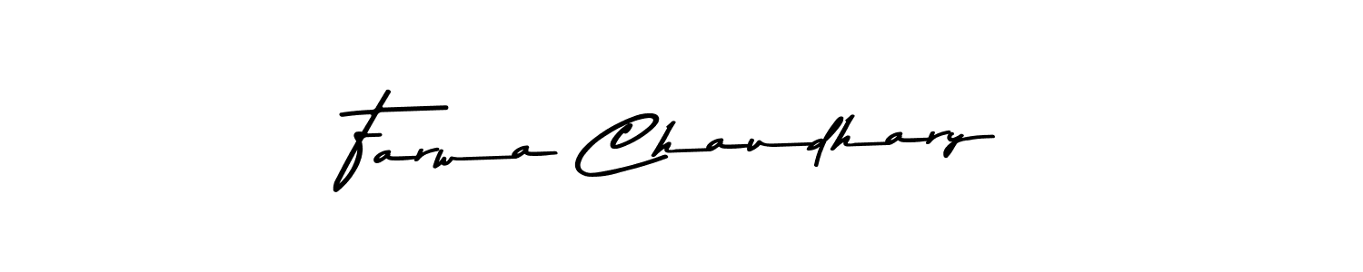 Create a beautiful signature design for name Farwa Chaudhary. With this signature (Asem Kandis PERSONAL USE) fonts, you can make a handwritten signature for free. Farwa Chaudhary signature style 9 images and pictures png