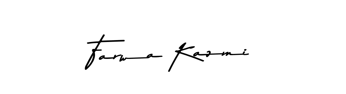 Design your own signature with our free online signature maker. With this signature software, you can create a handwritten (Asem Kandis PERSONAL USE) signature for name Farwa Kazmi. Farwa Kazmi signature style 9 images and pictures png