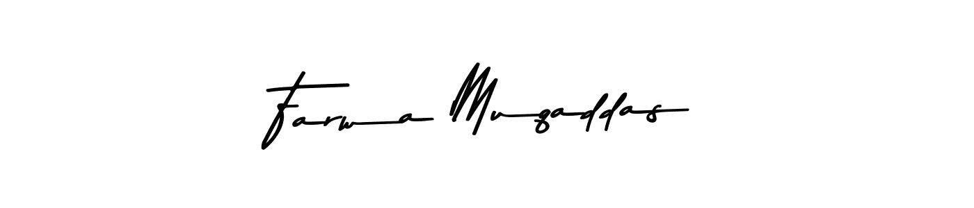 Design your own signature with our free online signature maker. With this signature software, you can create a handwritten (Asem Kandis PERSONAL USE) signature for name Farwa Muqaddas. Farwa Muqaddas signature style 9 images and pictures png