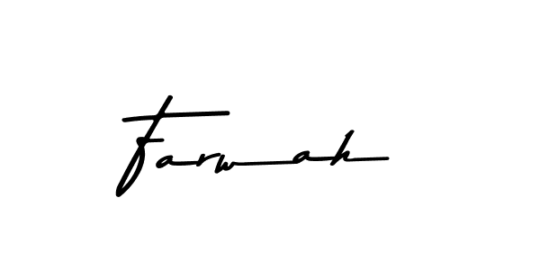 Make a beautiful signature design for name Farwah. With this signature (Asem Kandis PERSONAL USE) style, you can create a handwritten signature for free. Farwah signature style 9 images and pictures png