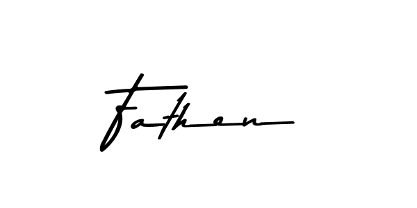 Create a beautiful signature design for name Fathen. With this signature (Asem Kandis PERSONAL USE) fonts, you can make a handwritten signature for free. Fathen signature style 9 images and pictures png