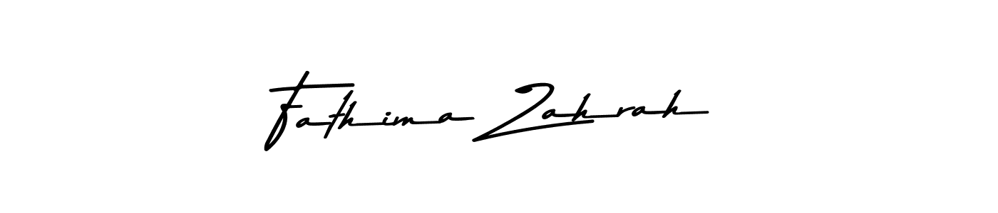 How to make Fathima Zahrah name signature. Use Asem Kandis PERSONAL USE style for creating short signs online. This is the latest handwritten sign. Fathima Zahrah signature style 9 images and pictures png