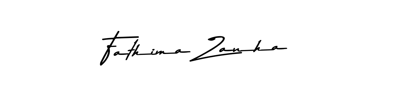 How to make Fathima Zanha name signature. Use Asem Kandis PERSONAL USE style for creating short signs online. This is the latest handwritten sign. Fathima Zanha signature style 9 images and pictures png