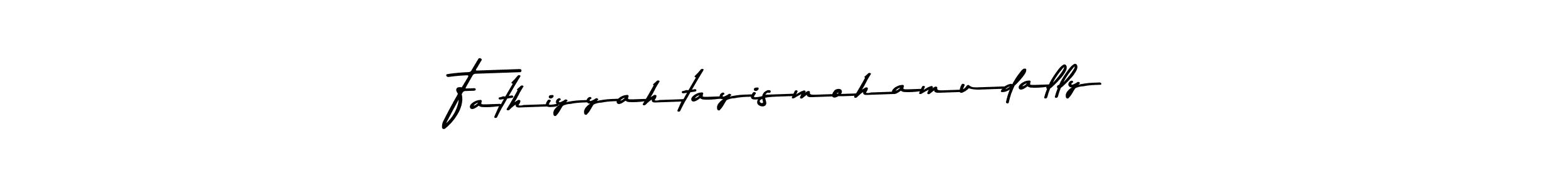 Use a signature maker to create a handwritten signature online. With this signature software, you can design (Asem Kandis PERSONAL USE) your own signature for name Fathiyyahtayismohamudally. Fathiyyahtayismohamudally signature style 9 images and pictures png