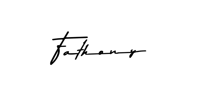 Make a beautiful signature design for name Fathony. With this signature (Asem Kandis PERSONAL USE) style, you can create a handwritten signature for free. Fathony signature style 9 images and pictures png