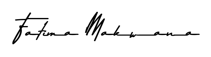 Create your official email sign-off with Fatima Makwana name in Asem Kandis PERSONAL USE style. Crisp, clean, and perfectly legible across all screens. Fatima Makwana signature style 9 images and pictures png