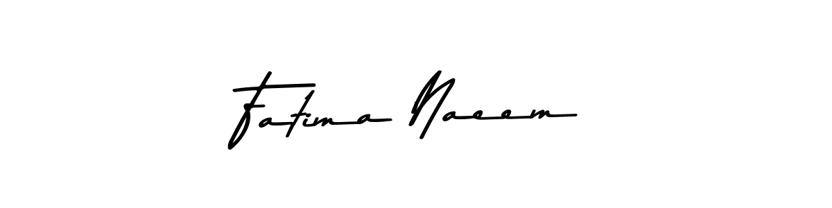 How to make Fatima Naeem name signature. Use Asem Kandis PERSONAL USE style for creating short signs online. This is the latest handwritten sign. Fatima Naeem signature style 9 images and pictures png