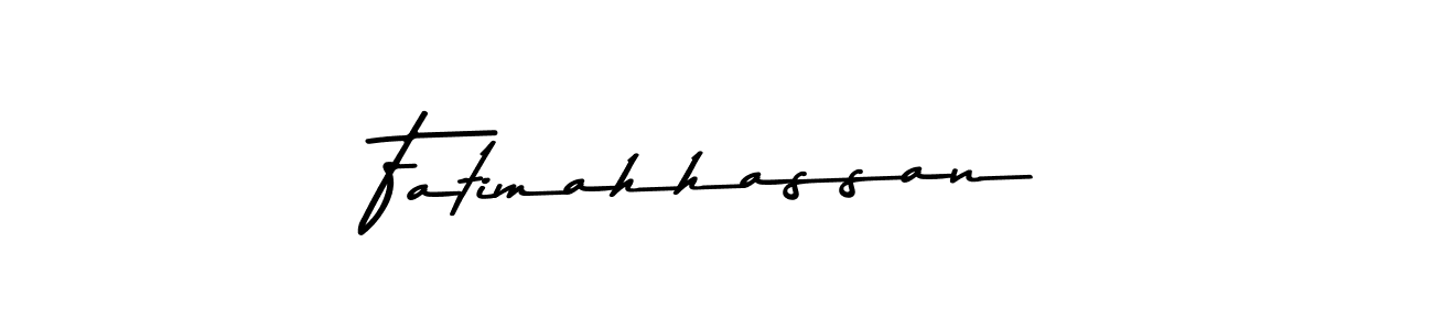 How to make Fatimahhassan name signature. Use Asem Kandis PERSONAL USE style for creating short signs online. This is the latest handwritten sign. Fatimahhassan signature style 9 images and pictures png