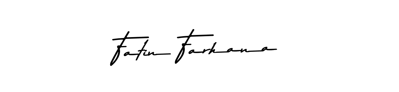 How to make Fatin Farhana name signature. Use Asem Kandis PERSONAL USE style for creating short signs online. This is the latest handwritten sign. Fatin Farhana signature style 9 images and pictures png