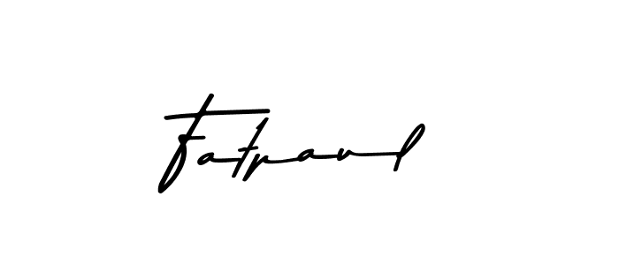 How to make Fatpaul name signature. Use Asem Kandis PERSONAL USE style for creating short signs online. This is the latest handwritten sign. Fatpaul signature style 9 images and pictures png