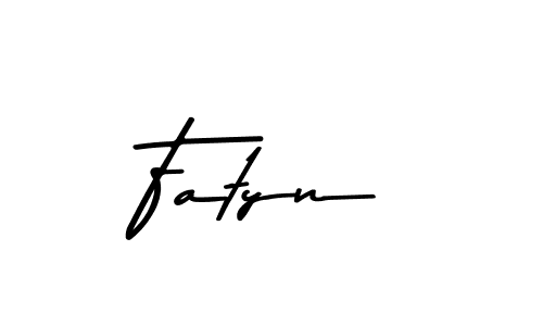 Create a beautiful signature design for name Fatyn. With this signature (Asem Kandis PERSONAL USE) fonts, you can make a handwritten signature for free. Fatyn signature style 9 images and pictures png