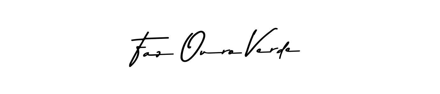 How to make Faz Ouro Verde name signature. Use Asem Kandis PERSONAL USE style for creating short signs online. This is the latest handwritten sign. Faz Ouro Verde signature style 9 images and pictures png