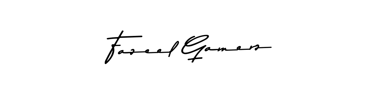 Design your own signature with our free online signature maker. With this signature software, you can create a handwritten (Asem Kandis PERSONAL USE) signature for name Fazeel Gamerz. Fazeel Gamerz signature style 9 images and pictures png