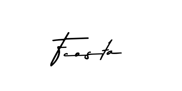 How to make Fcosta name signature. Use Asem Kandis PERSONAL USE style for creating short signs online. This is the latest handwritten sign. Fcosta signature style 9 images and pictures png