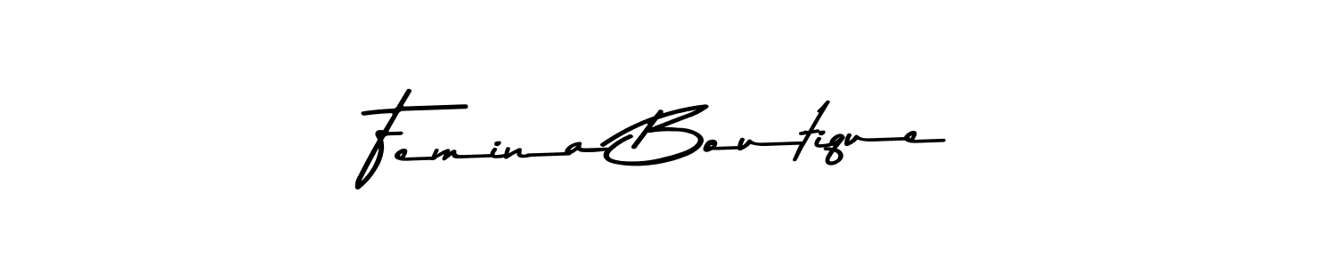 How to make Femina Boutique name signature. Use Asem Kandis PERSONAL USE style for creating short signs online. This is the latest handwritten sign. Femina Boutique signature style 9 images and pictures png