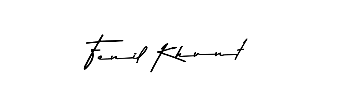 Make a beautiful signature design for name Fenil Khunt. With this signature (Asem Kandis PERSONAL USE) style, you can create a handwritten signature for free. Fenil Khunt signature style 9 images and pictures png