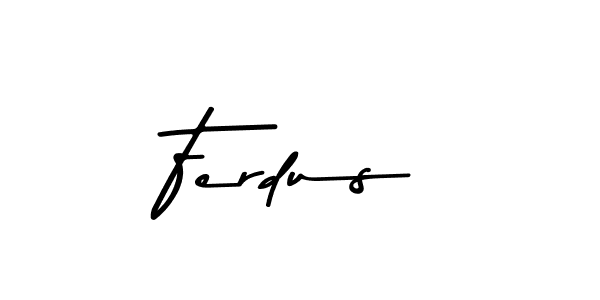 Create a beautiful signature design for name Ferdus. With this signature (Asem Kandis PERSONAL USE) fonts, you can make a handwritten signature for free. Ferdus signature style 9 images and pictures png