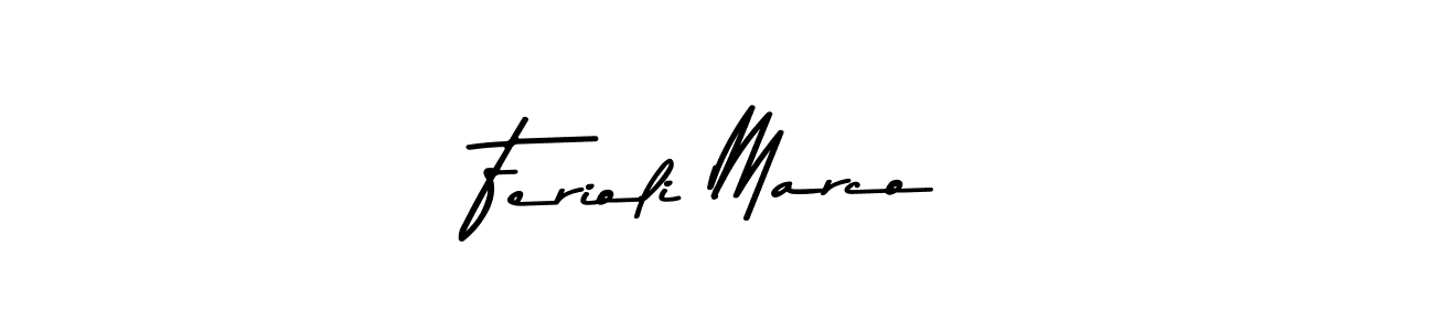 Design your own signature with our free online signature maker. With this signature software, you can create a handwritten (Asem Kandis PERSONAL USE) signature for name Ferioli Marco. Ferioli Marco signature style 9 images and pictures png