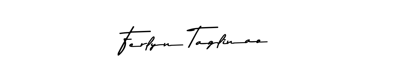 How to make Ferlyn Taglinao name signature. Use Asem Kandis PERSONAL USE style for creating short signs online. This is the latest handwritten sign. Ferlyn Taglinao signature style 9 images and pictures png