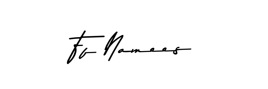 Also You can easily find your signature by using the search form. We will create Ff Namees name handwritten signature images for you free of cost using Asem Kandis PERSONAL USE sign style. Ff Namees signature style 9 images and pictures png