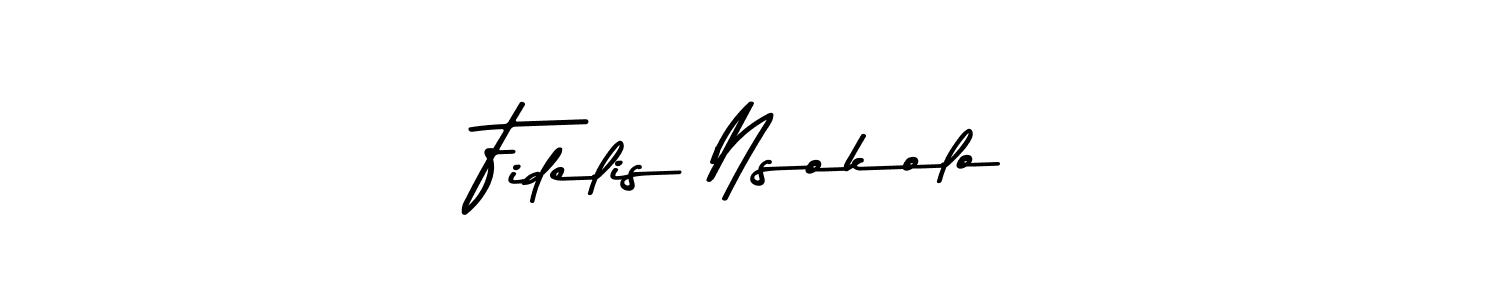 Design your own signature with our free online signature maker. With this signature software, you can create a handwritten (Asem Kandis PERSONAL USE) signature for name Fidelis Nsokolo. Fidelis Nsokolo signature style 9 images and pictures png